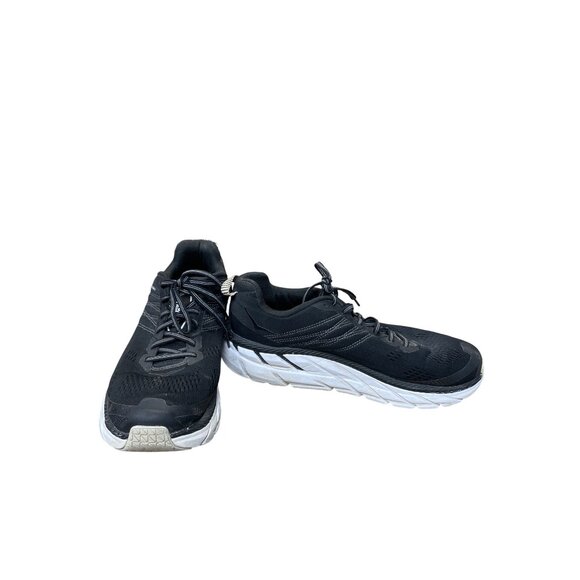 Hoka One Clifton 6 Mens Black/White Running Walking Shoes Size 9.5M - Picture 1 of 13